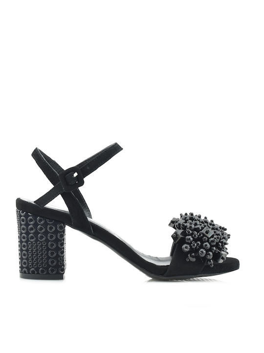 Aris Tsoubos Suede Women's Sandals Black