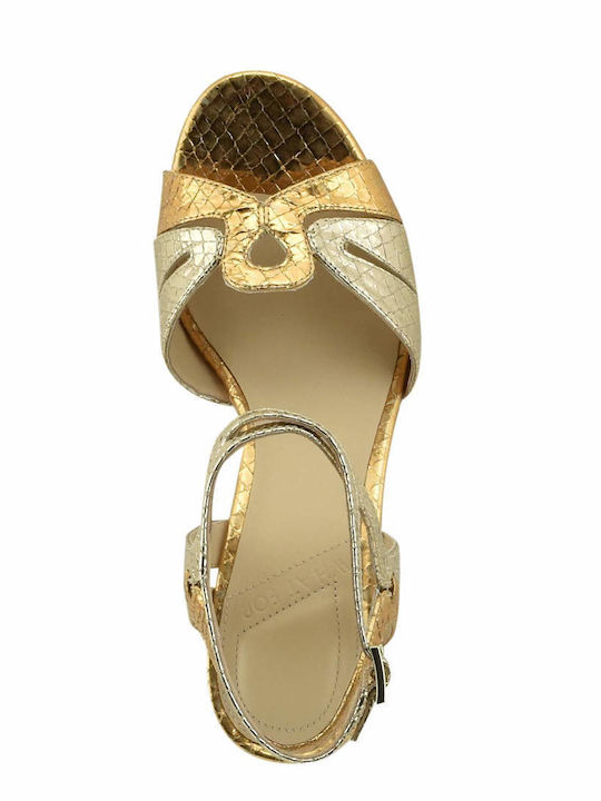 Leder Sandalen Gold