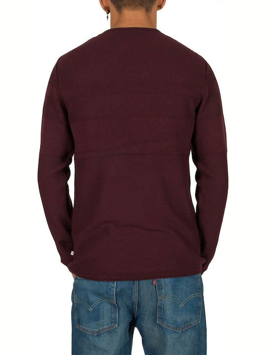 Minimum Herren Langarm-Pullover Burgundisch