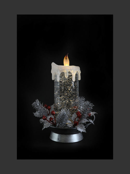 Διακοσμητικο Christmas Silver Battery Candle