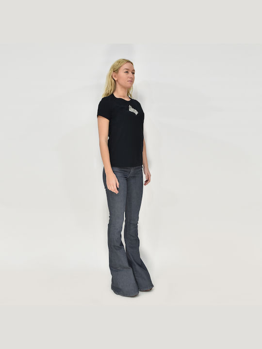 Dondup Hochgeschnitten Damenjeans Schlaghose in Skinny Passform Gray