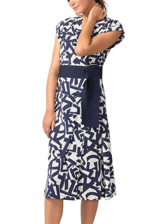 Skunkfunk Midi Hemdkleid Kleid Wickel Blau