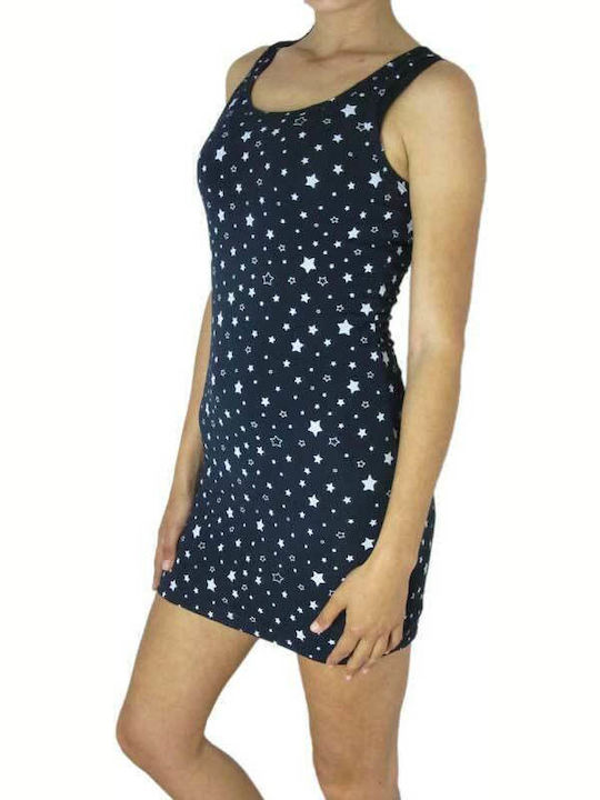 Sommer Mini Abendkleid mit Masche Blau