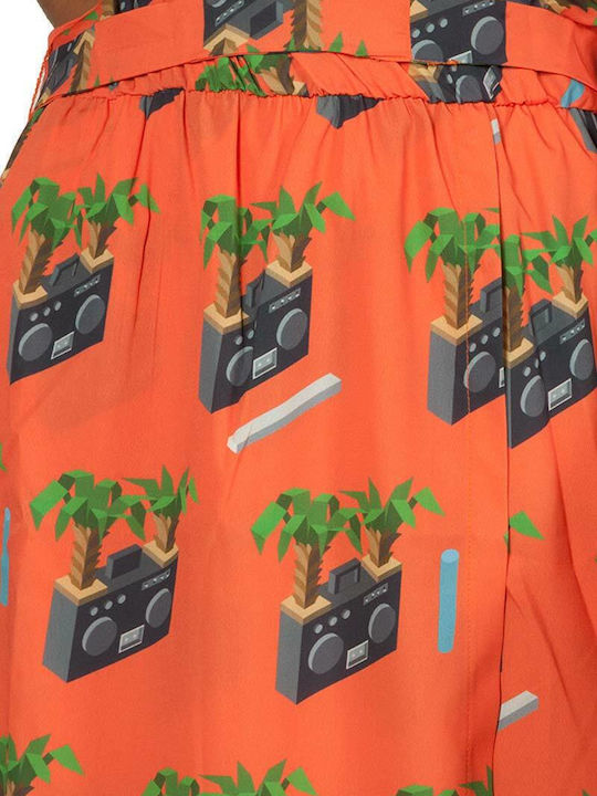 Sommer Mini Kleid Wickel Orange