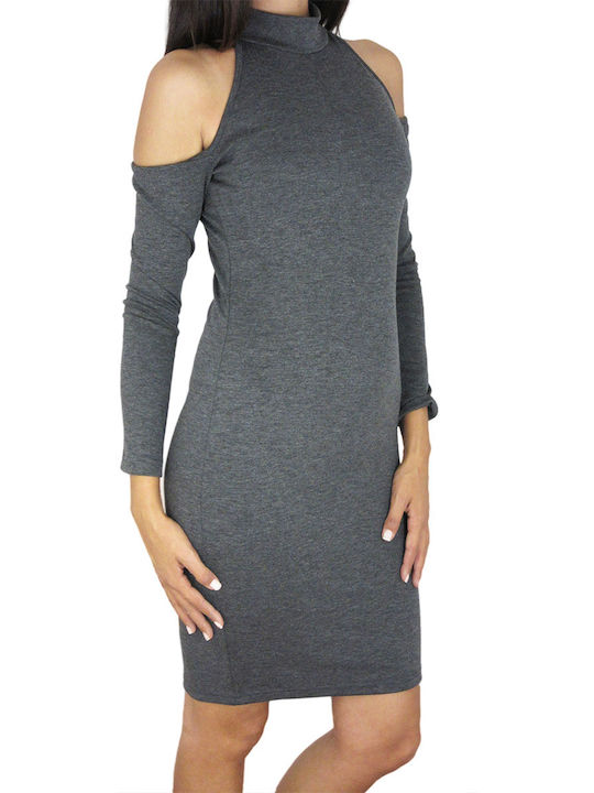 Tag Mini Evening Dress Gray