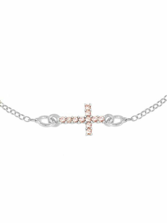 Amor Amor Damen Armband mit Design Kreuz aus Silber