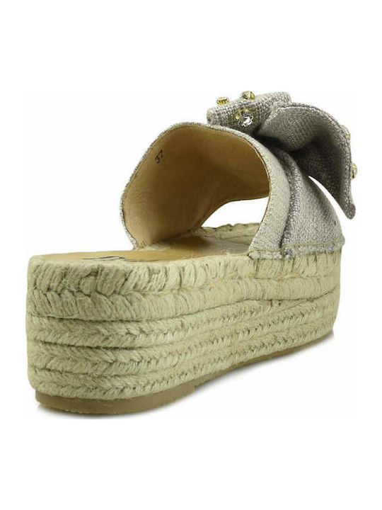 Women's Flat Sandals Flatforms in Beige Color