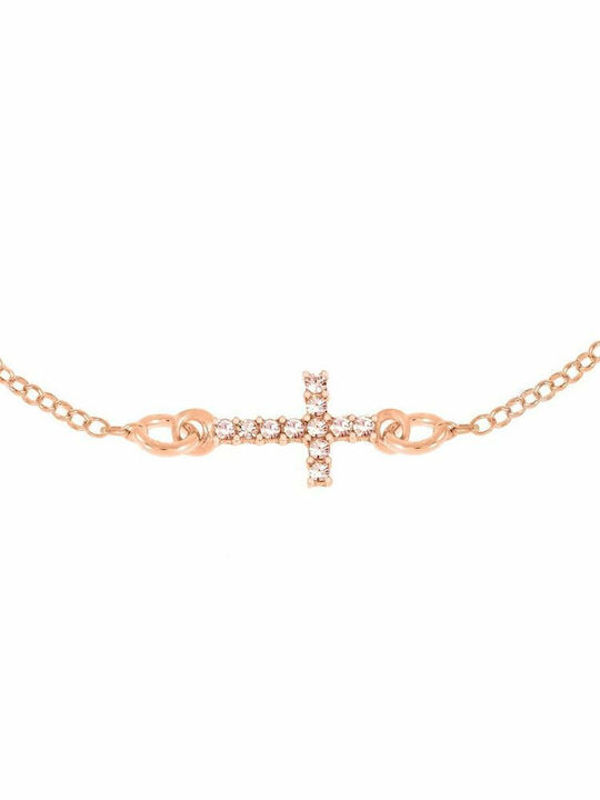 Amor Amor Bracelet with Cross design made of Silver Gold Plated