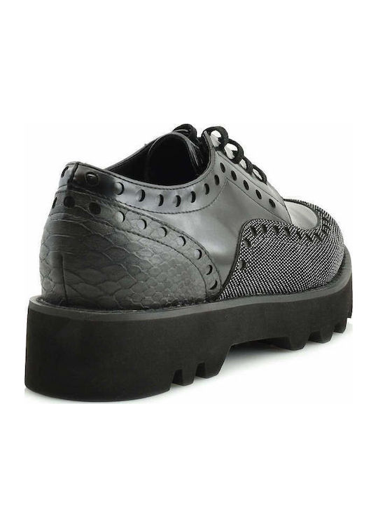 Women's Flatform Oxfords Black