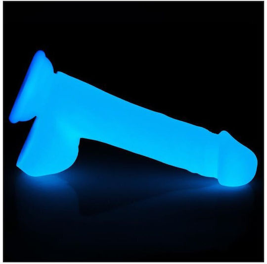 Lovetoy Lumino Play Ρεαλιστικό Dildo με Όρχεις και Βεντούζα Μπλε 20cm