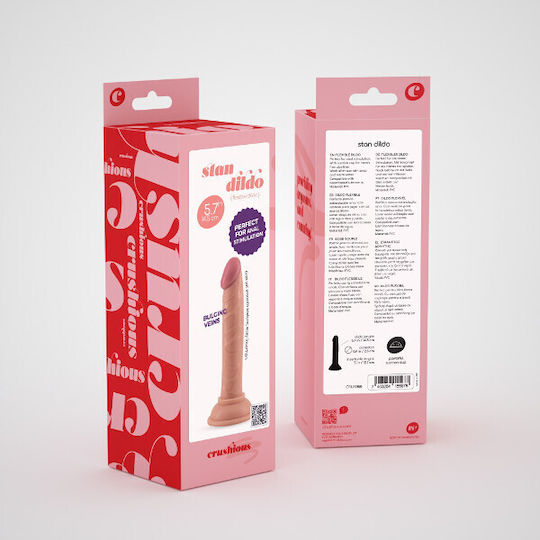 Crushious Dildo realist Cu ventuză Flesh 14cm
