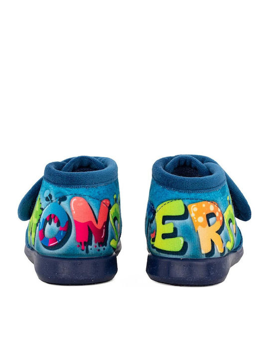 Kinderhausschuhe Stiefel Blau