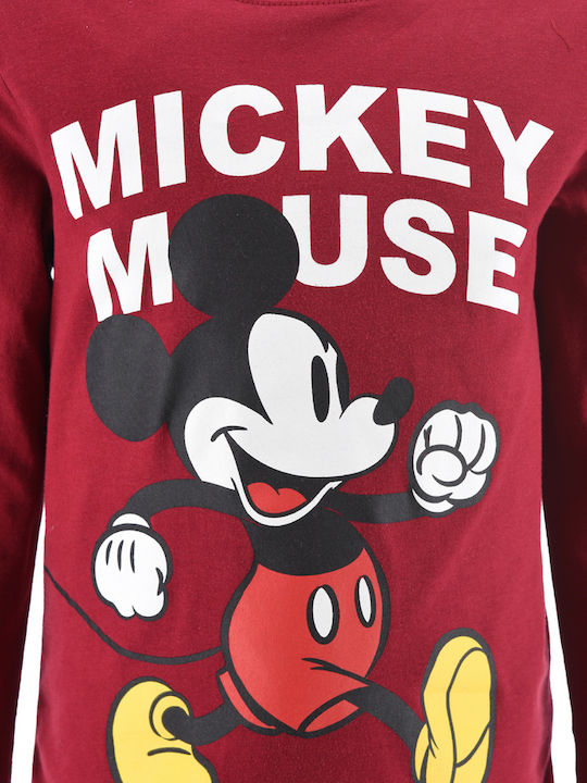 Superheroes Παιδική Πιτζάμα Χειμωνιάτικη μπορντό "mickey Mouse" Superheroes Παιδική Πιτζάμα Χειμωνιάτικη μπορντό "mickey Mouse"