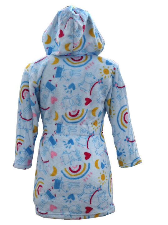 Peppa Pig Kinder Bademantel Winterlich Fleece Blue