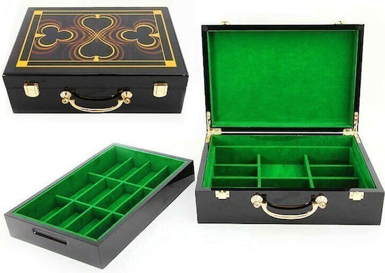 Pokeritems Valiză Pentru Mărci Neagră 57x22cm 500 Bucăți