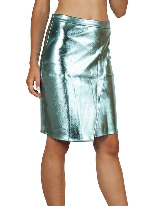 Migle + Me Leather Envelope Skirt in Green color