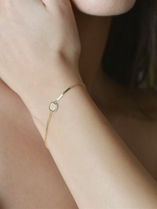 Bracelet made of Gold 14K with Zircon