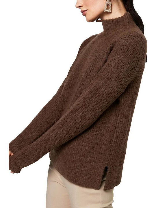 Rut & Circle Women's Long Sleeve Sweater Turtleneck Coffee