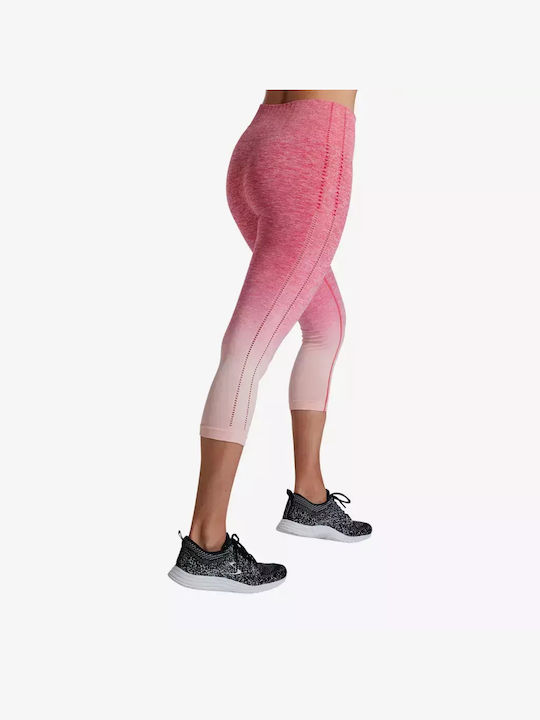 Frauen Capri Leggings Hochgeschnitten Fuchsie