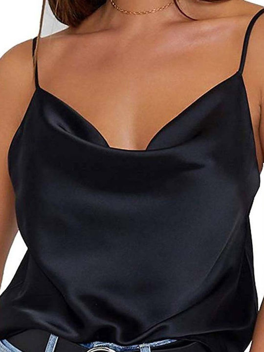 Women's Satin Lingerie Top Black