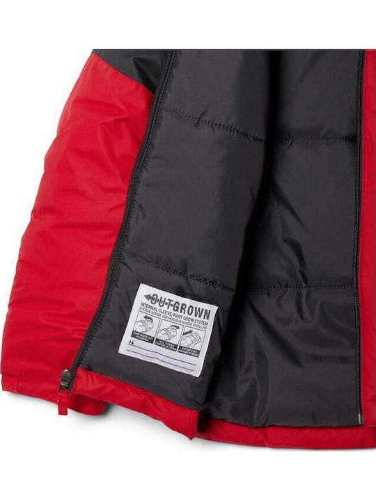 Waterproof Kids Quilted Short Coat with Hood Red