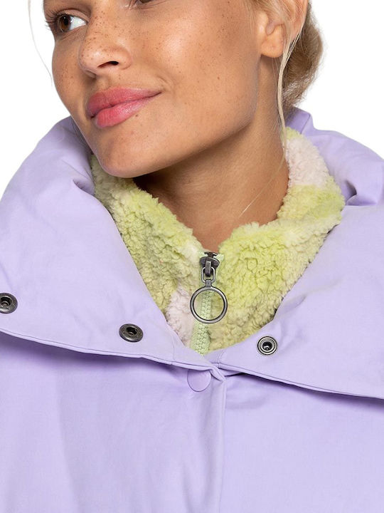 Best Women's Short Puffer Jacket for Winter Purple