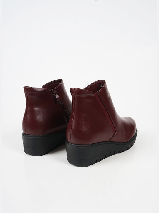 Piazza Shoes Ghete dama Platforma Burgundy