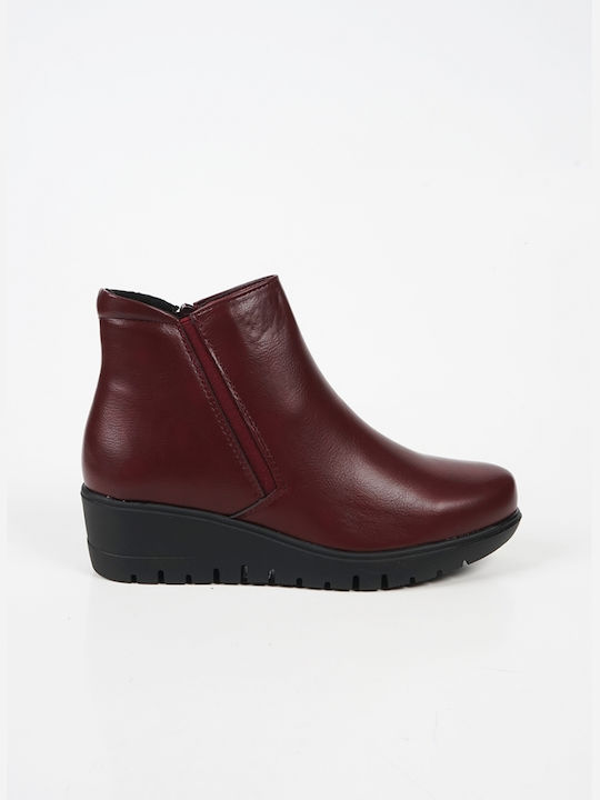 Women's Ankle Boots Platform Burgundy