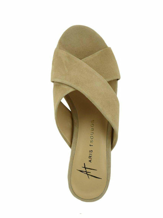 Flache Sandalen für Damen in Beige Farbe