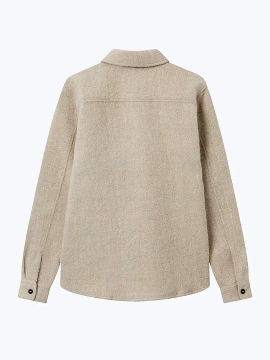 Μακρυμάνικo Overshirt Εκρου
