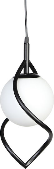 Globobox Lustră Negru cu Dulie E27 21x25cm.