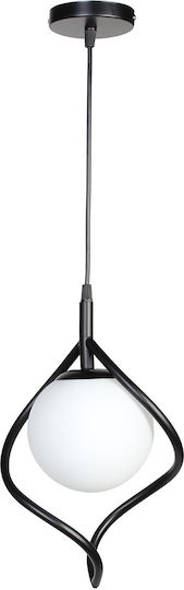 Globobox Lustră Negru cu Dulie E27 21x25cm.
