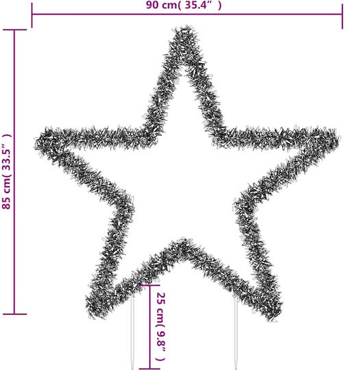vidaXL Weihnachtlicher Dekorativer Anhänger Stern Beleuchtet Kunststoff 85x90cm 1Stück