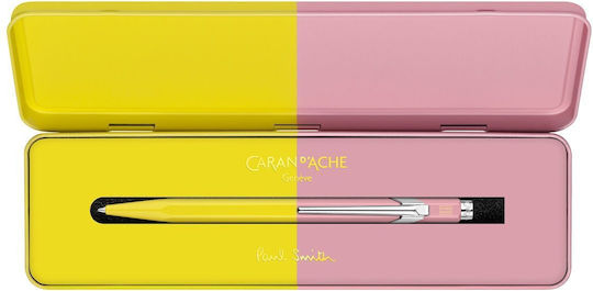 Caran D'ache 849 Pen Ballpoint 0.7mm Pink with Yellow Ink 849.341 233.353250