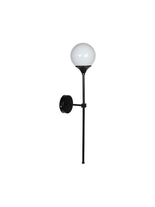 Globobox Lamp Wall with Socket E14 Black 12x16x12cm