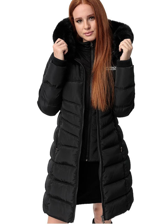 Devergo Women's Short Puffer Jacket for Winter Black