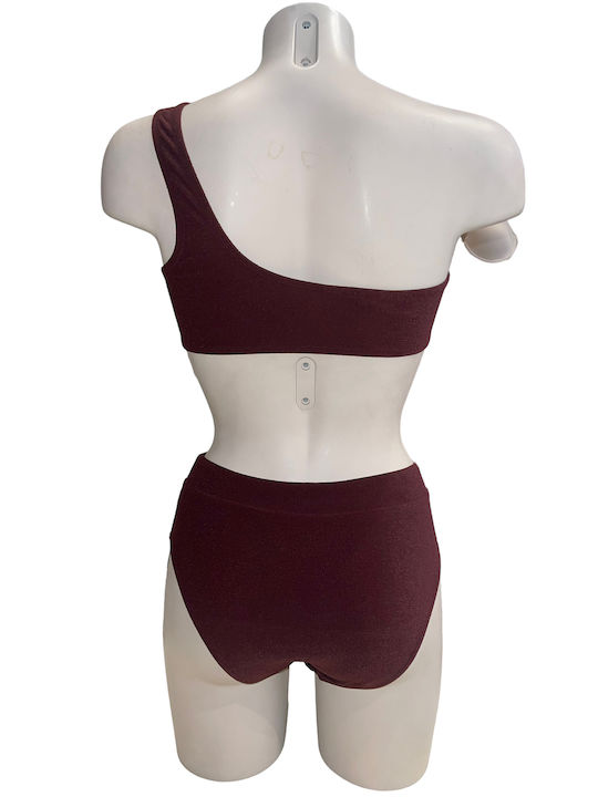 Set Bikini Με Έναν Ώμο Bronze.