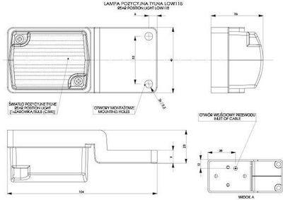 Lumini de marcare laterale Portocaliu cu bec - 12 24 V - 1 buc