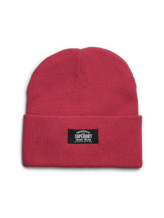 Superdry Classic Beanie Unisex Beanie Gestrickt in Rot Farbe