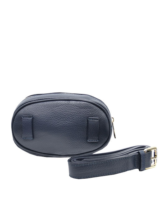 Leather Waist Bag Blue