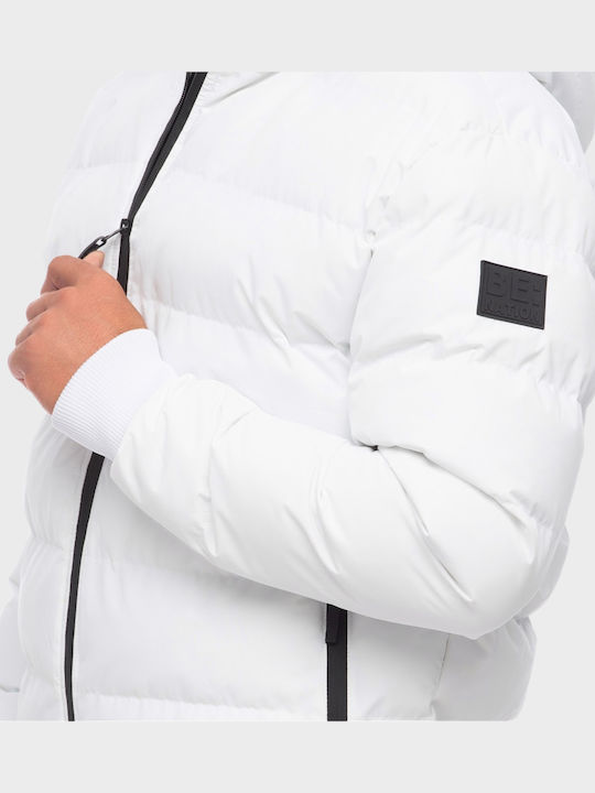 Geacă Puffer De Iarnă Albă