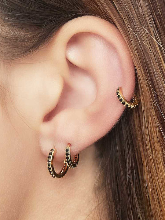 Georgiadis Accessories Σκουλαρίκια Επιχρυσωμένα με Πέτρες Ροζ