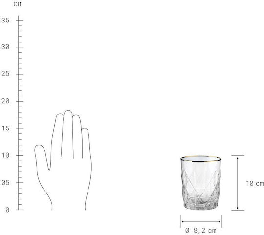 Butlers Pahar Din Sticlă În Culoare Aur 345ml