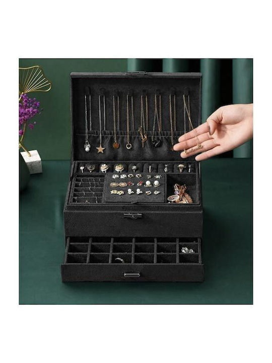 Jewellery Box Black 24.5x17.5x11.5cm Jewellery Box Black 24.5x17.5x11.5cm