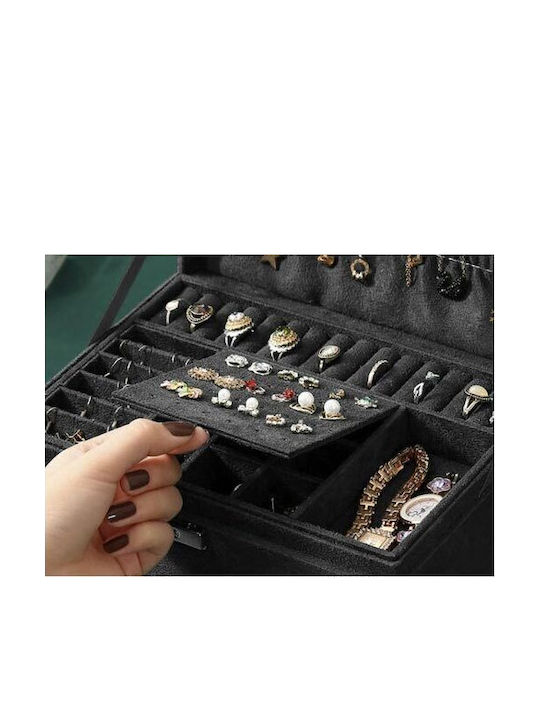 Jewellery Box Black 24.5x17.5x11.5cm