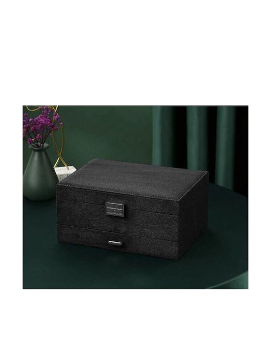 Jewellery Box Black 24.5x17.5x11.5cm
