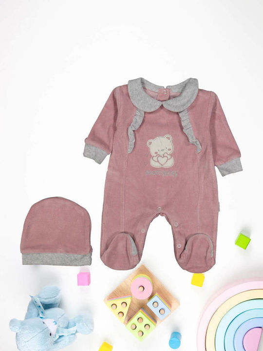 Annora Baby Set Body pentru Bebeluși Catifea Roz