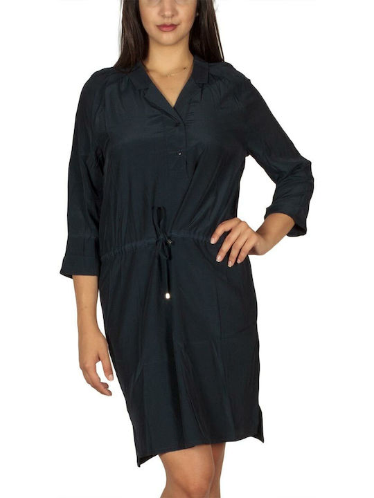 Rochie-Cămașă Mini Cu Deschizătură Navy