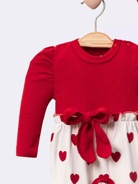 Mini Cayzen Baby Baby Bodysuit Set for Outing Long-Sleeved RED