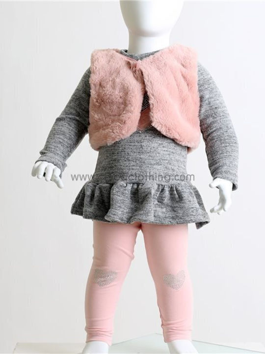 Chica Kids Set with Skirt & Jacket Winter 2pcs Pink